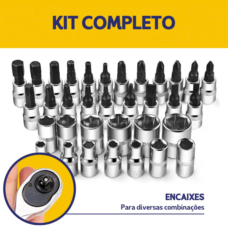 Chaves De Catraca Soquete - Chave Allen Kit C/ 46 peças nybc